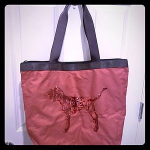 Victoria Secret Pink tote bag with sequin dog
